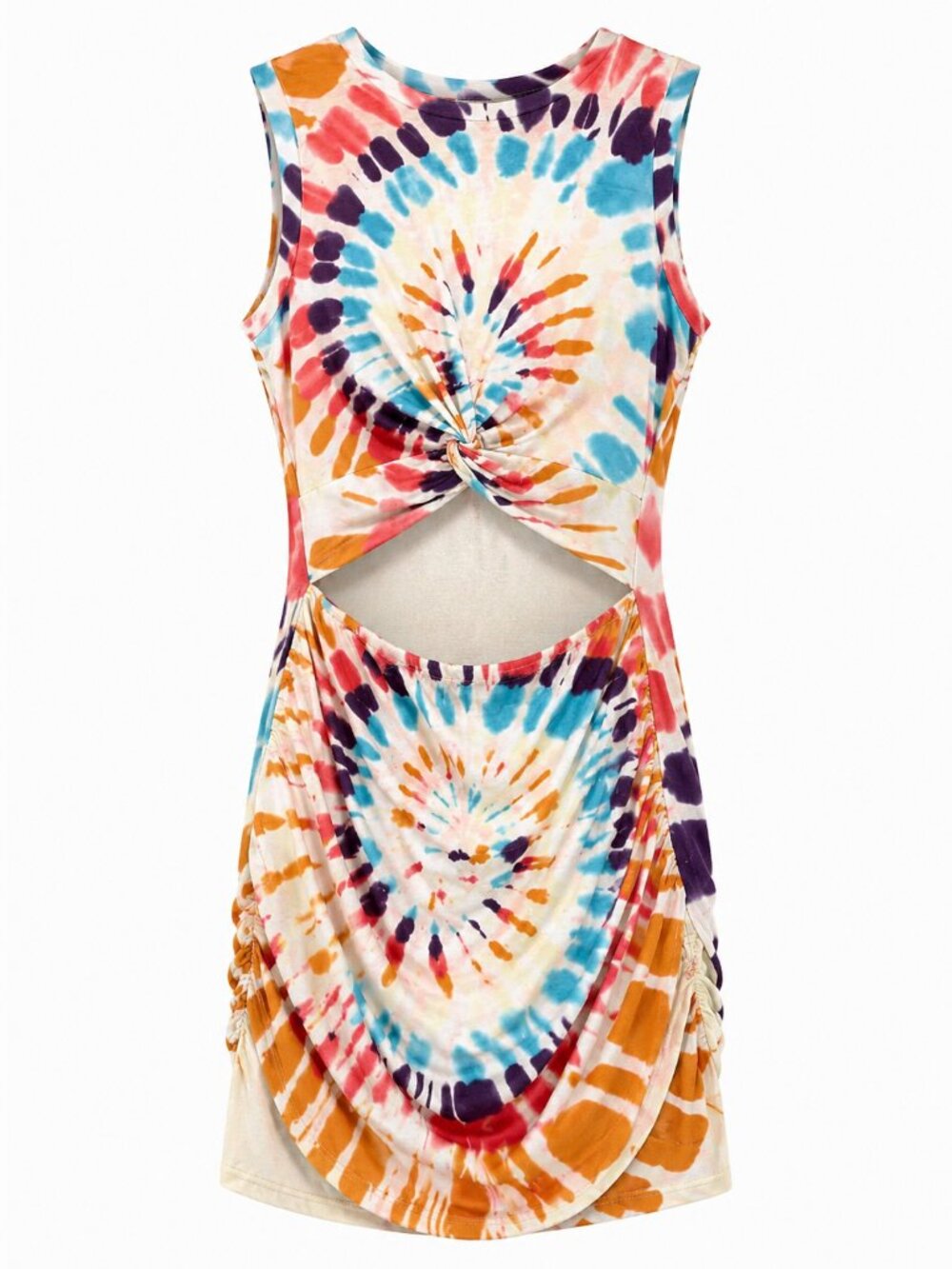 Women's Summer Sleeveless Tank Dresses Cut Out Twist Bodycon Wrap Party Eve